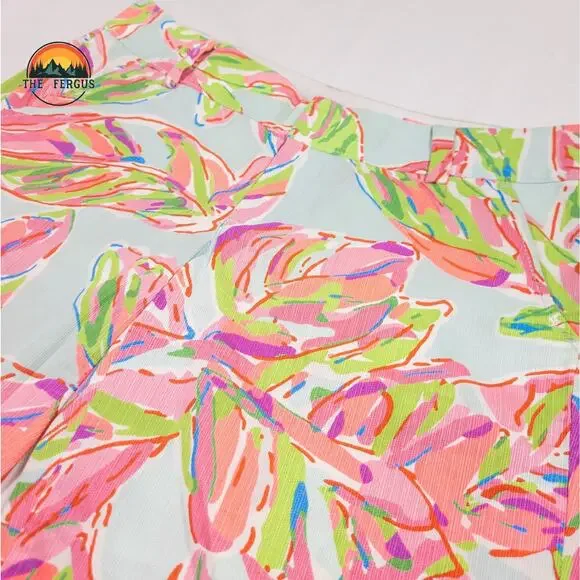 Lilly Pulitzer The Chipper Shorts 10” Floral Belted Pockets Cotton Womens Sz 2 - Picture 3 of 11